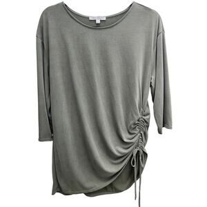 Butter Soft Green Envelope Los Angeles -L- ModalPoly Tunic Olive 3/4 Sleeves B37